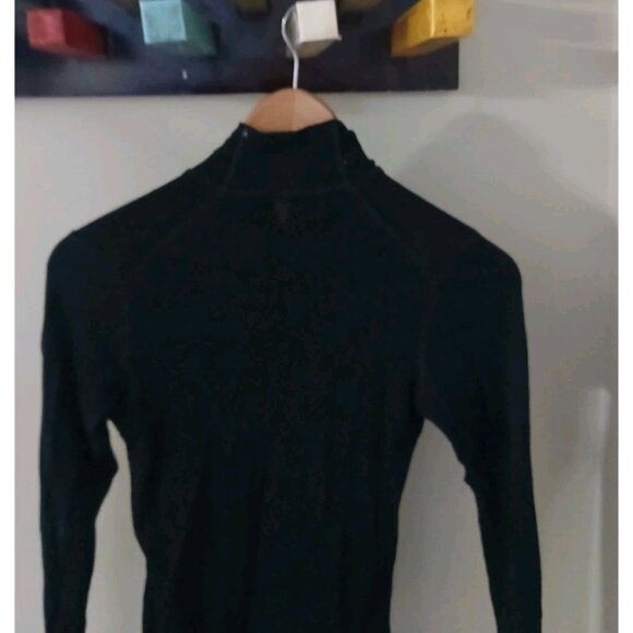 Ibex Quarter Zip 100% Merino Wool Base Layer Top Size Small Black Outdoors - Picture 6 of 7